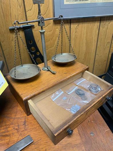 Used 1597-385 Antique Troemner Type Balance Beam Scale