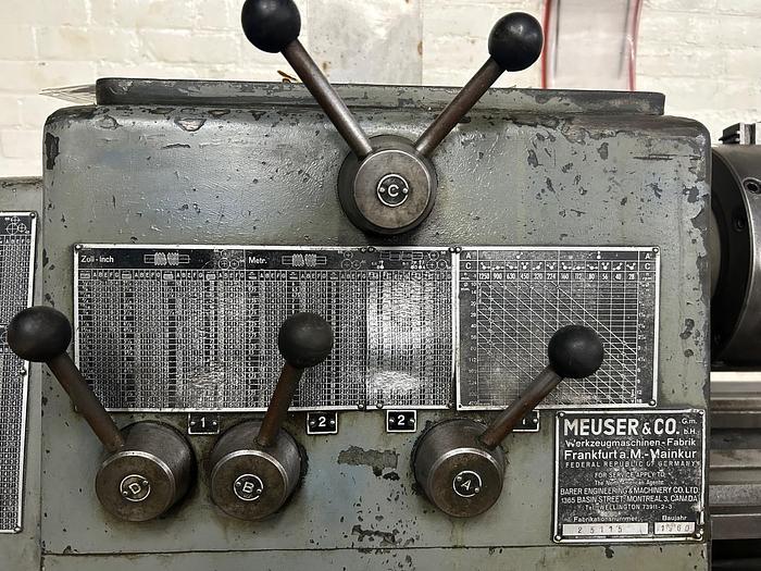 Used Meuser & Co. 18" x 26" - 68″ Gap Bed, Tool Room Engine Lathe, Inch / Metric