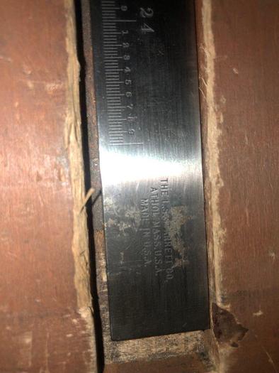 Used 3371-385 VINTAGE L.S. STARRETT 25″ VERNIER CALIPER No. 122-INSIDE-OUTSIDE MADE IN USA WOOD CASE