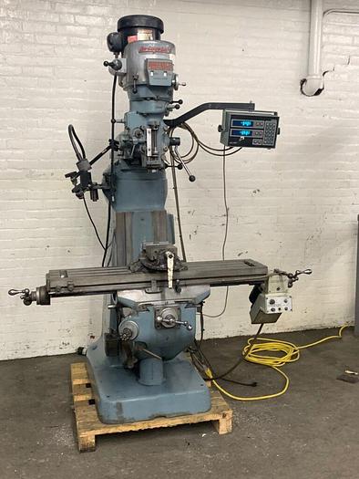 Used Bridgeport Series 1, 2HP Vertical Knee Mill with 6″ Vise & Acu-Rite 2-Axis DRO