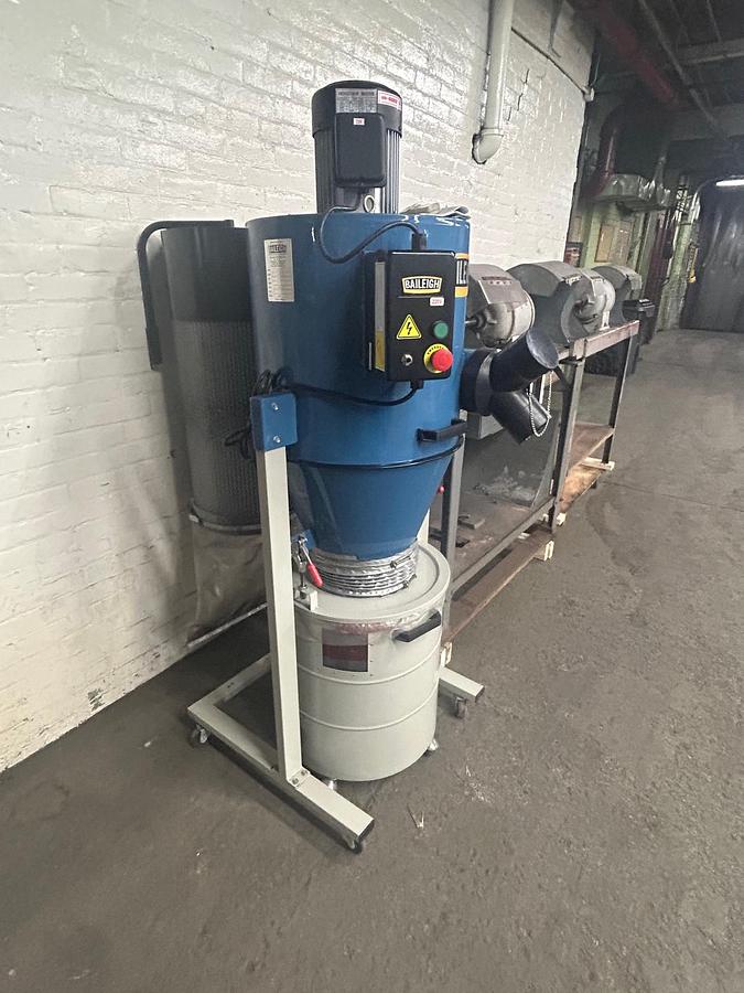 Used Dual Polishing Benches (4-Station System) with Baileigh DC-1450C 2HP Dust Collector