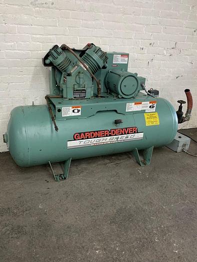 Used 5915-540 Gardner Denver Air Compressor Two-Stage Compressor Pump (5HP) 80 Gal Horizontal Tank