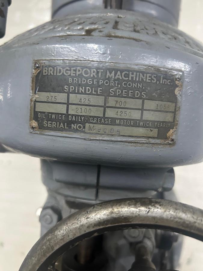 Used Bridgeport 9" x 32" 1/2 HP, 6-Speed Ram Type Vertical Milling Machine