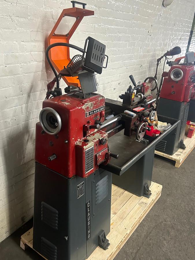 Used Clausing Model 4904 10" x 24" Precision Toolroom Lathe with Cabinet Stand