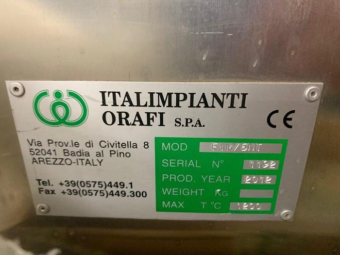 Used 6677-185 NEW *IN STOCK* Italimpianti FIM/5NT Melting Furnace for Gold and Silver Alloys – 5.1 kW, 6 kg Au, Manual Extraction S/N 1192