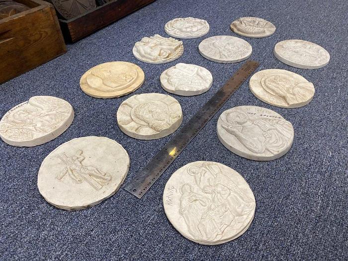 Used 3364-700 DUPLICATING PLATES – 27 COMPOSITE HAND CARVED MEDALLIONS, JEWELRY