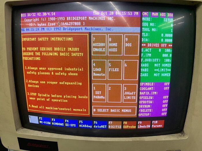 Used 5961-470 Bridgeport 3-Axis CNC, Vertical Knee Mill Milling Machine Model V2XT