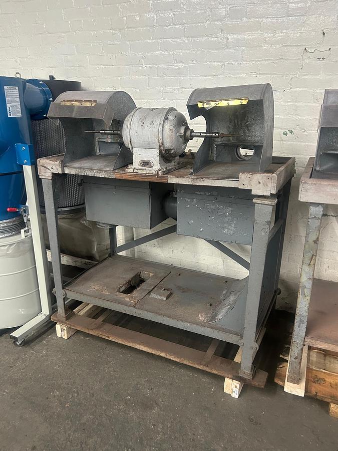 Used Dual Polishing Benches (4-Station System) with Baileigh DC-1450C 2HP Dust Collector