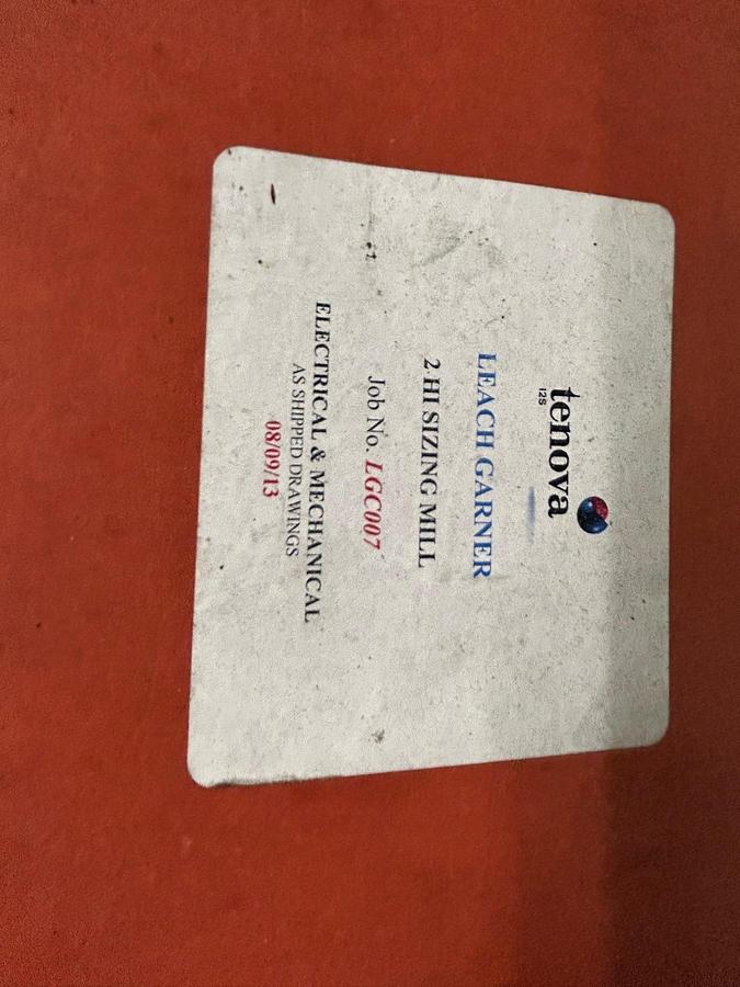 Used Tenova I2S 8" x .575" 2-High Cold Sizing Mill, Advanced Rolling Mill, with Manual and Computerized Controls, Hydraulic Turn Downs