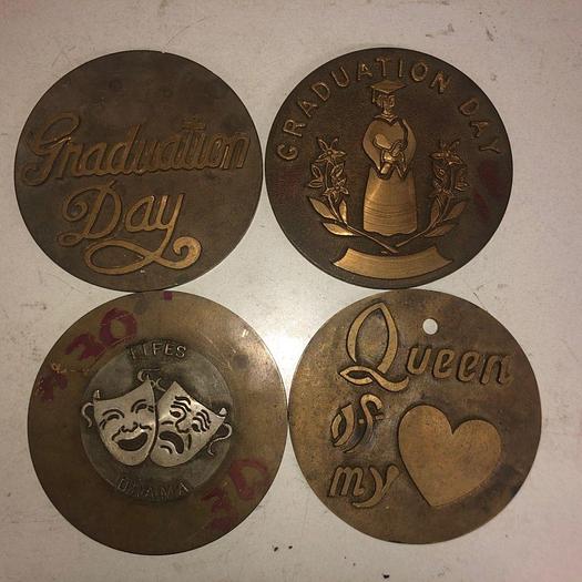 Used 3507-700 Assorted Group Lot of 50 Antique Mixed Master Brocading Templates – Bronze and Brass Material