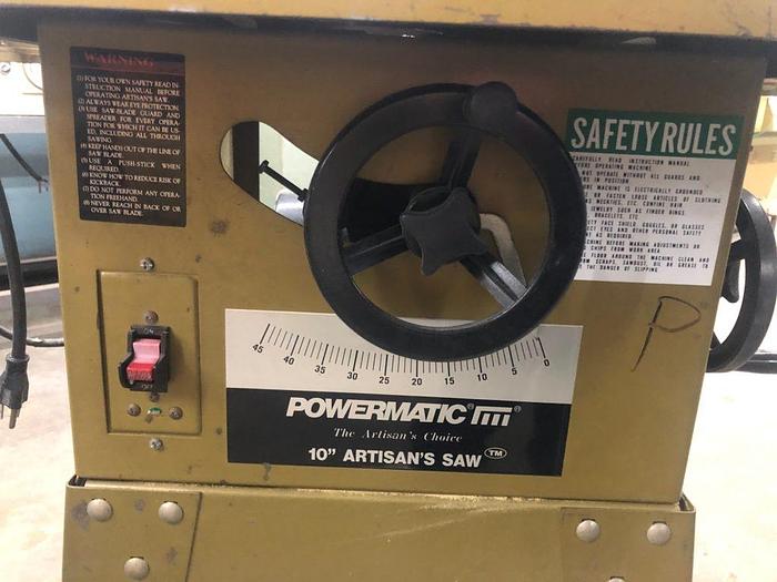 Used 3359-600 10″ Powermatic Artisan Table Saw 20″ x 27″ Model 63