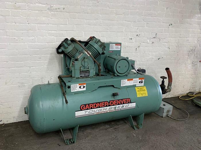 Used 5915-540 Gardner Denver Air Compressor Two-Stage Compressor Pump (5HP) 80 Gal Horizontal Tank