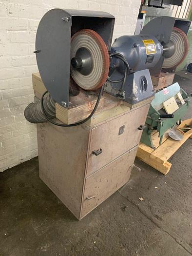 Used 3607-550 Baldor 1 HP, Double End Buffing Unit with Handler Dust Collector Base