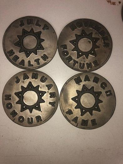 Used 3445-700 Assorted Group Lot of 50 Antique Mixed Master Brocading Templates -Magnesium Metal Material