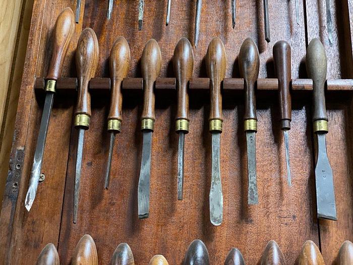 Used 7447-385 Antique Holtzapffel Ornamental Lathe Turning Tools Chisel Set, London -54 Each