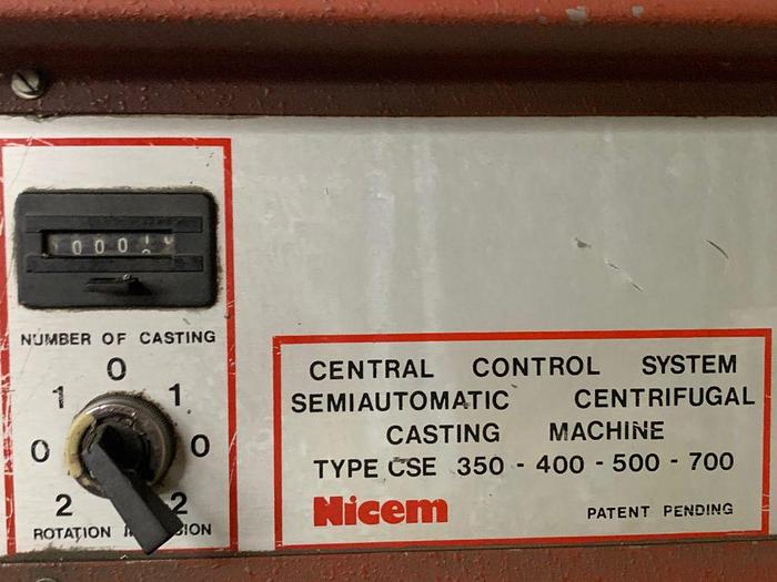 Used 4480-310 Nicem C500 MASTER Semi-Automatic, Single Station Centrifugal Spin Casting Machine