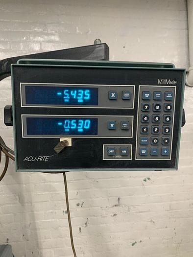 Used Bridgeport Series 1, 2HP Vertical Knee Mill with 6″ Vise & Acu-Rite 2-Axis DRO