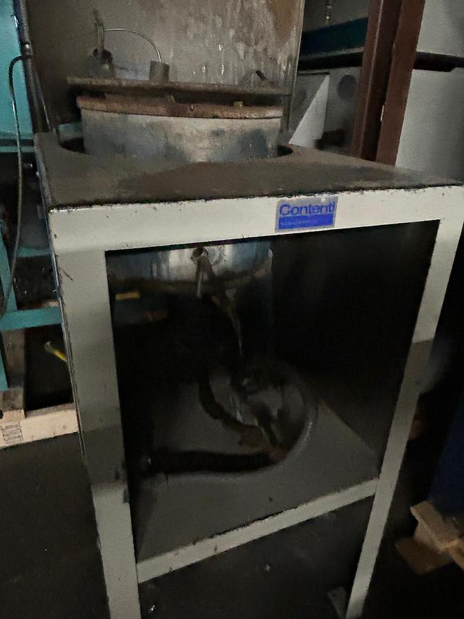Used Contenti 160# Gas Fired Melting Pot with Thermostat & Hood for White Metal Casting