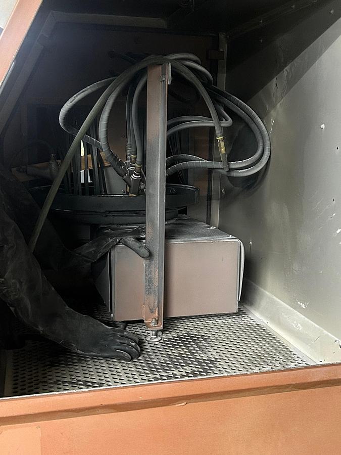 Used Zero Blast-N-Peen Special 220 Suction Blast Cabinet, Reclaimer, Dust Collector & Powered Turntable
