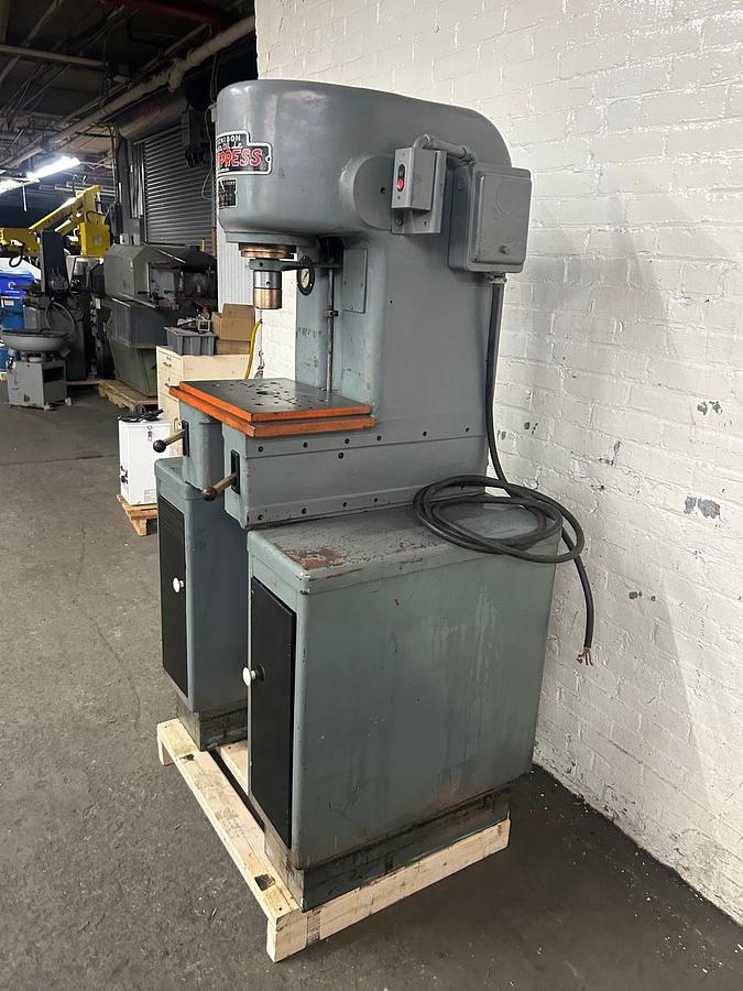Used Denison 4 Ton C Frame Multipress Hydraulic Press with Cabinet Base