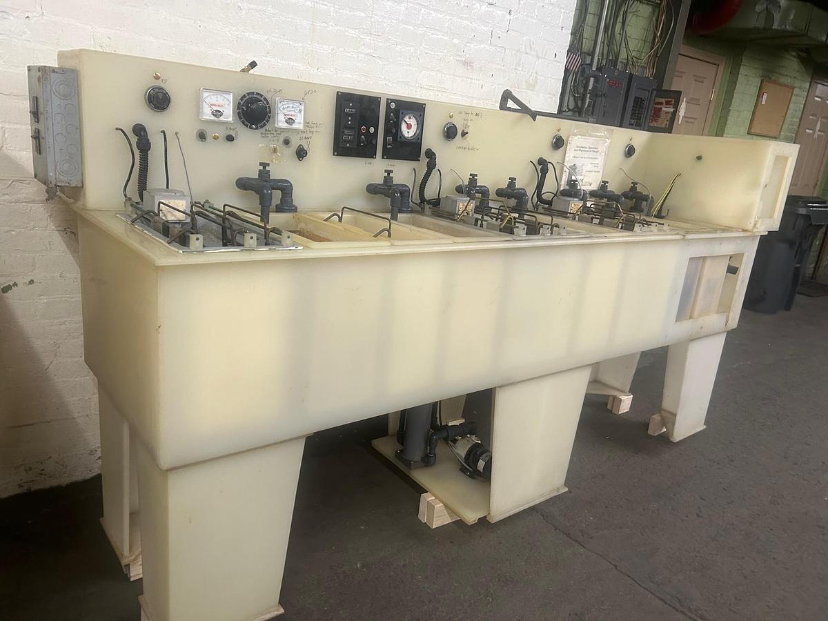Used Manual Dip Plating Line: Dual Station, Poly-Pro Construction for Jewelry Gold, Silver Nickel Copper
