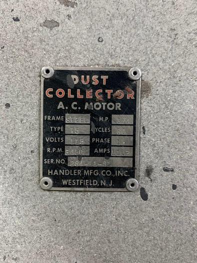 Used 3662-340 RED WING #28H DOUBLE END POLISHING UNIT 1/3 HP- 2 Speed- 1725/3450 RPM, with HANDLER Dust Collector Base