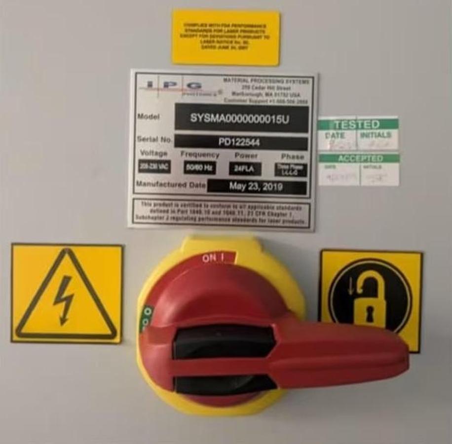 Used IPG Photonics Model SYSMA0000000015U 2kW CNC Fiber Laser Welding Center