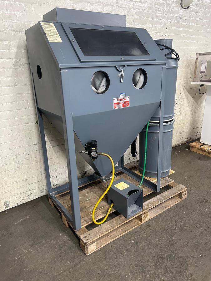 Used Trinco Master Model 36 Cabinet Sandblaster with BP2 Dust Collector