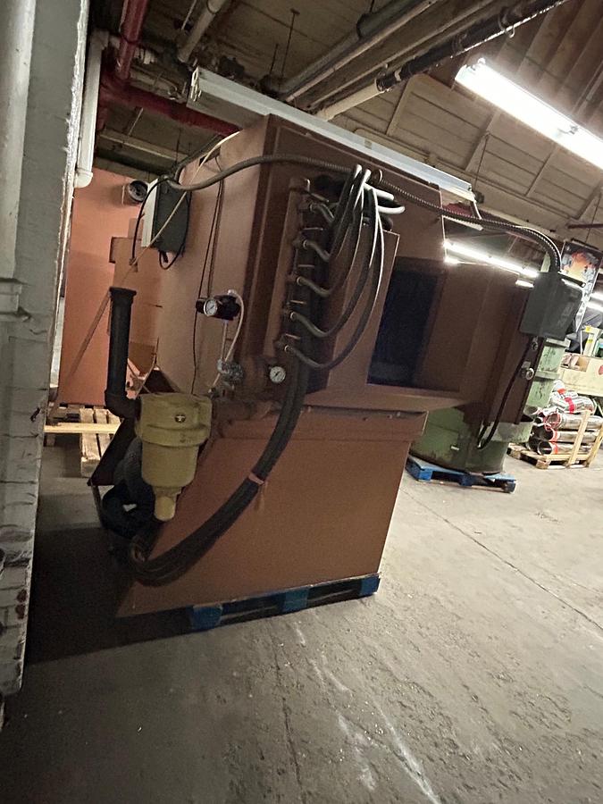 Used Zero Blast-N-Peen Special 220 Suction Blast Cabinet, Reclaimer, Dust Collector & Powered Turntable