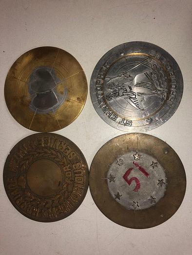 Used 3444-700 Assorted Group Lot of 50 Antique Mixed Master Brocading Templates – Steel, Bronze and Brass Material