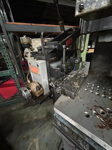 Used 5288-230 Bliss 35 Ton OBI Single Crank Flywheel Power Press, Model CH 35 W/ 6″ Peterson Roll Feed