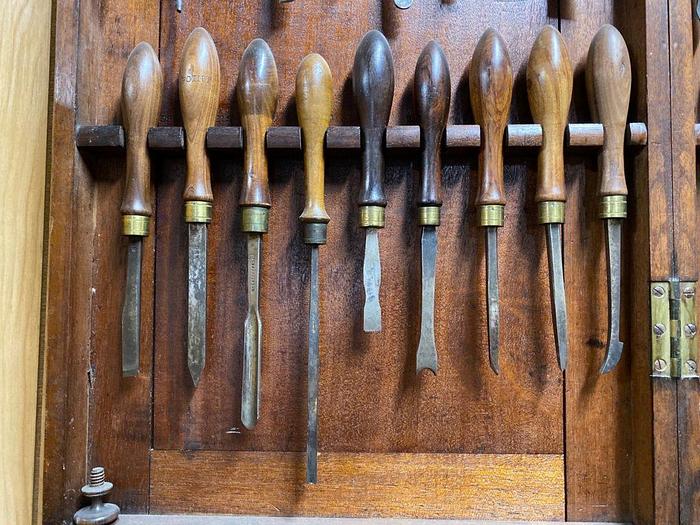 Used 7447-385 Antique Holtzapffel Ornamental Lathe Turning Tools Chisel Set, London -54 Each