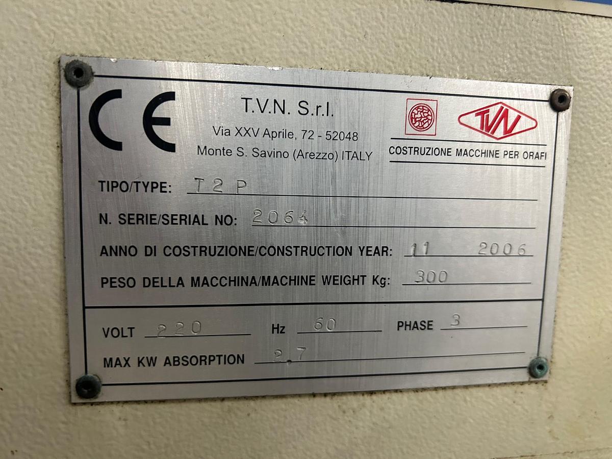 Used TVN Model T2/P Two Passages Bull Block Wire Drawing Machine, 5mm Max Gold Wire Input
