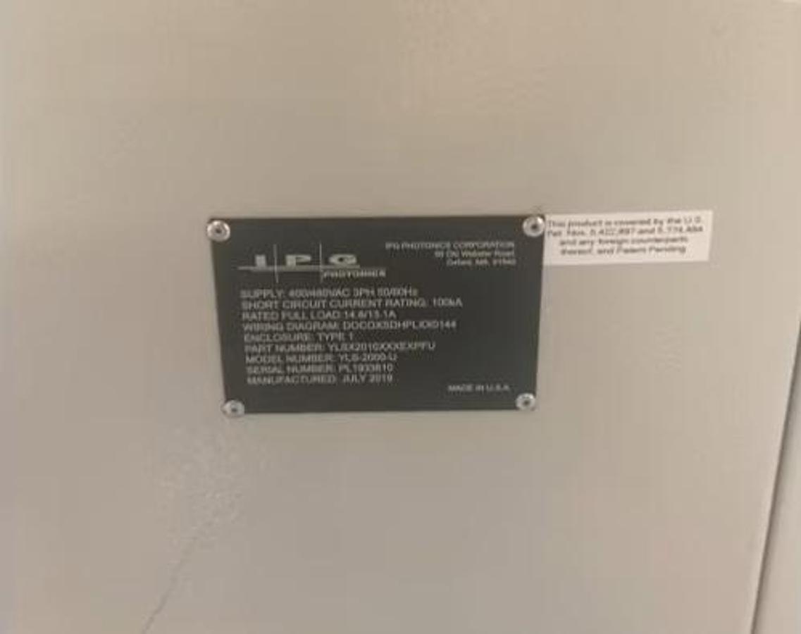 Used IPG Photonics Model SYSMA0000000015U 2kW CNC Fiber Laser Welding Center