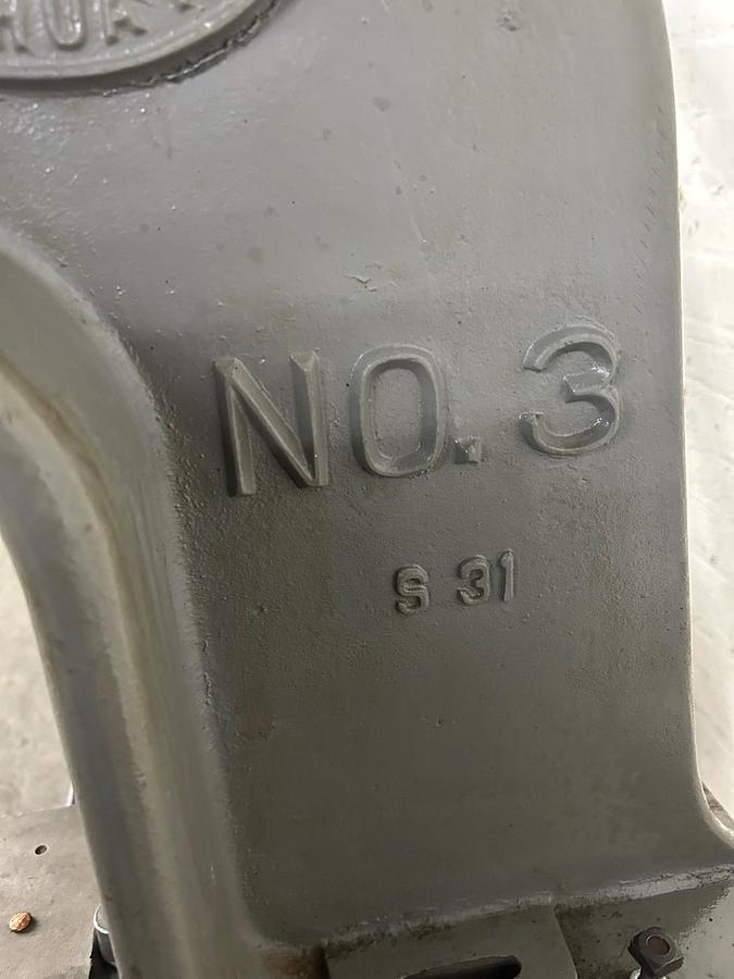 Used Greenerd #3 Hand Operated Arbor Press on H.D. Cast Iron Stand