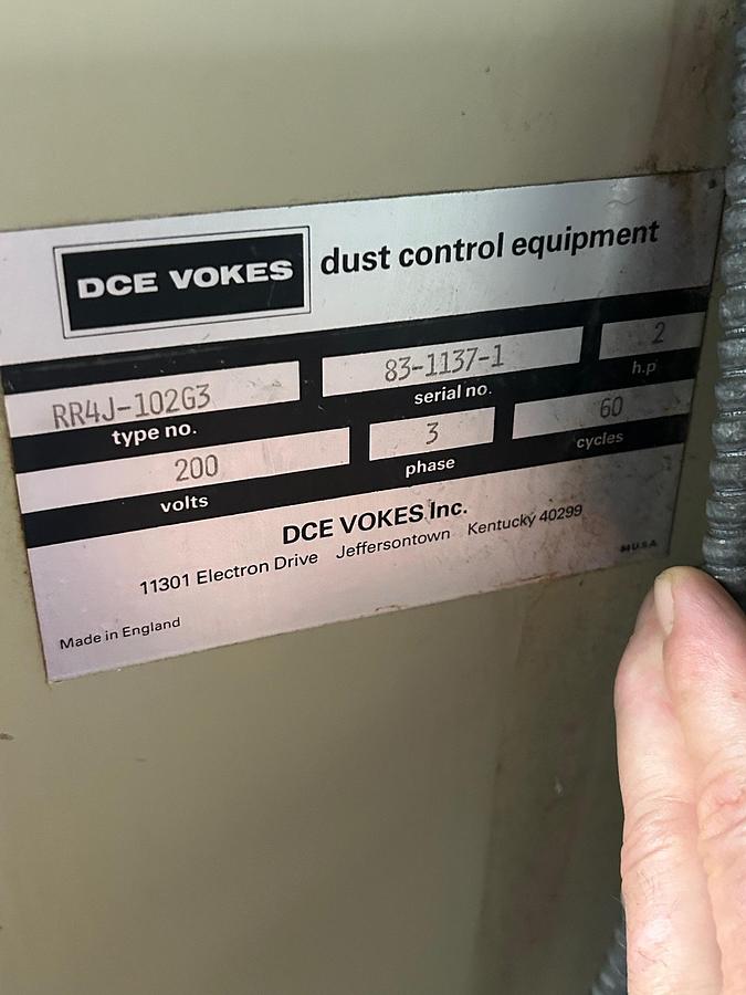 Used DCE Unimaster, 2HP Cabinet Dust Collector, 5-Gallon Pail Collector