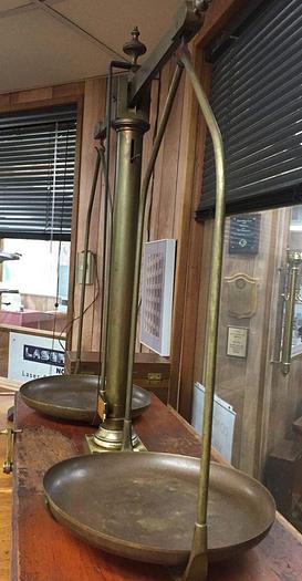 Used 2899-385 Antique H. Kohlbusch Balance Beam Scale with Set of Weights Circa 1890