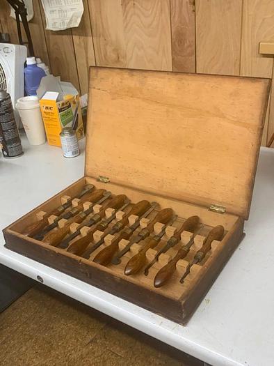 Used 5981-385 Antique Holtzapffel & Co Ornamental Lathe Wood Shaping / Turning Tools, Set of 12, London Rare!