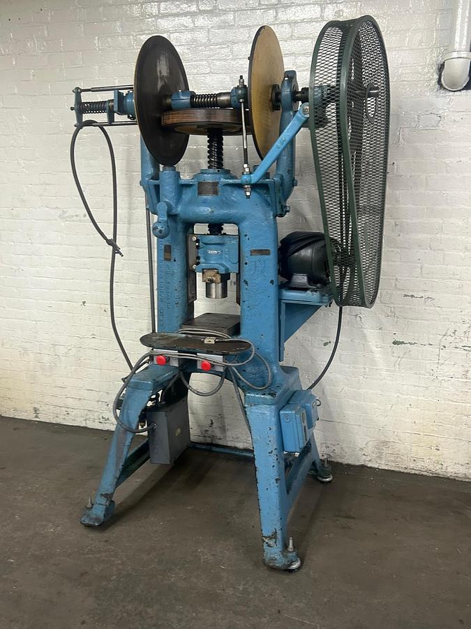 Used ZEH & Hahneman 25 Ton Bridge Style Motorized Pneumatic Power Industrial Jewelry Screw Press