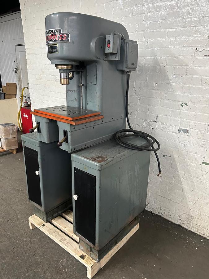 Used Denison 4 Ton C Frame Multipress Hydraulic Press with Cabinet Base