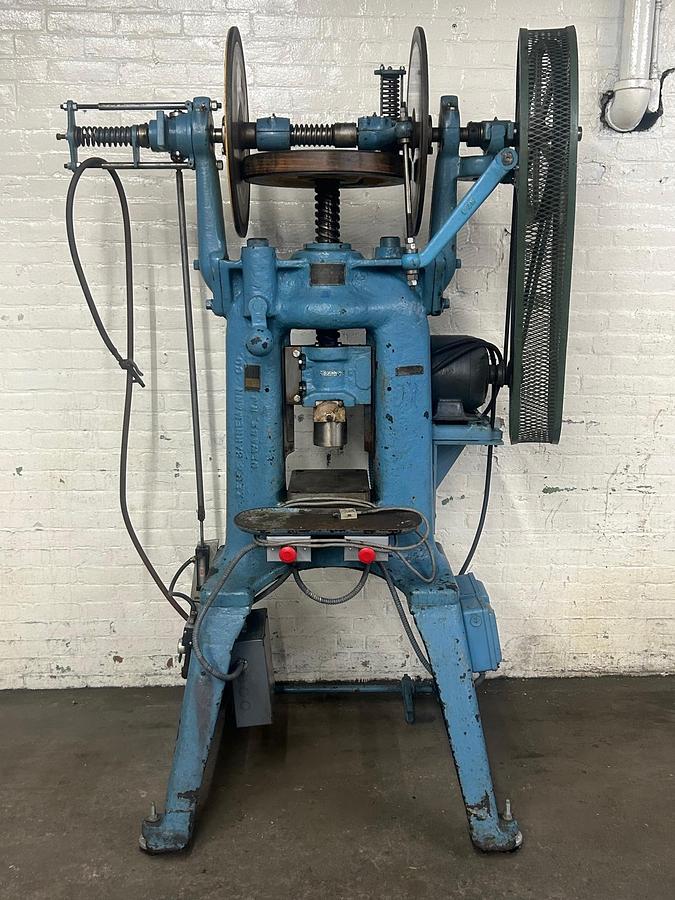 Used ZEH & Hahneman 25 Ton Bridge Style Motorized Pneumatic Power Industrial Jewelry Screw Press