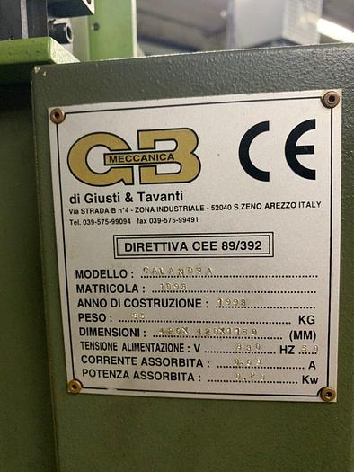 Used 6761-700 GB Meccanica Round Calender Machine for Strip Round Winding & Decoration on Earrings, Bangles, Chokers & Rings