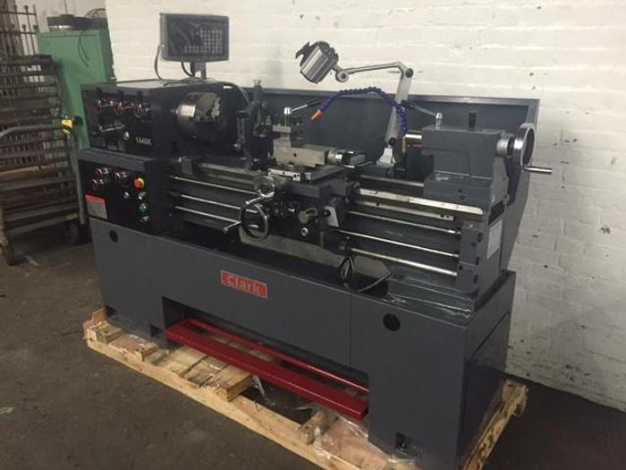 Used Clark 14″ x 40″ Geared Head Toolroom Lathe – Inch/Metric – NEW! W/DRO, TOOLING