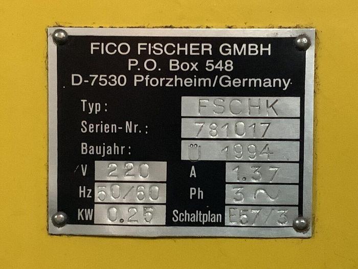 Used 5928-100 FICO Snake Chain Machine Model FSCHK Tooled 1,6mm Round Snake Chain – New 1994