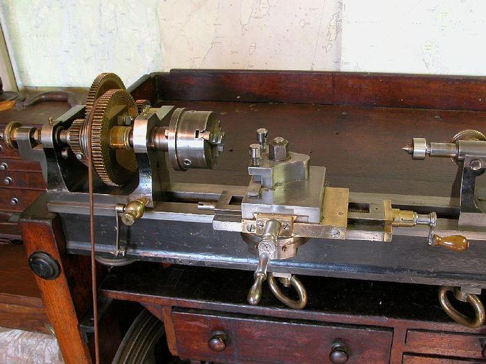 Used 2581-385 Antique Goyen Ornamental Turning Lathe – Circa 1871, with Accessories