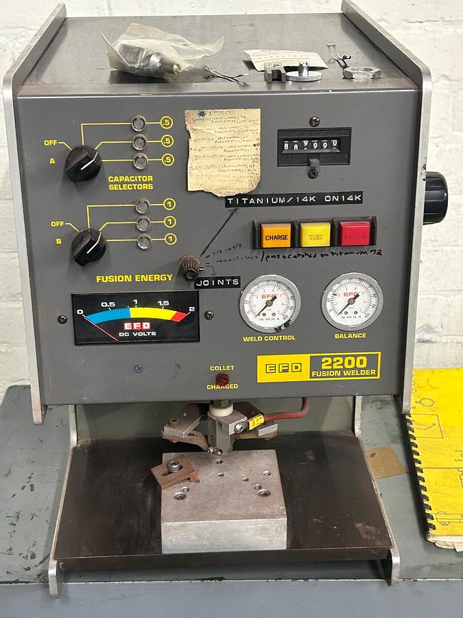 Used EFD Electron Fusion Earring Stud Jewelry Welding Machine, Model 2200 with Tooling