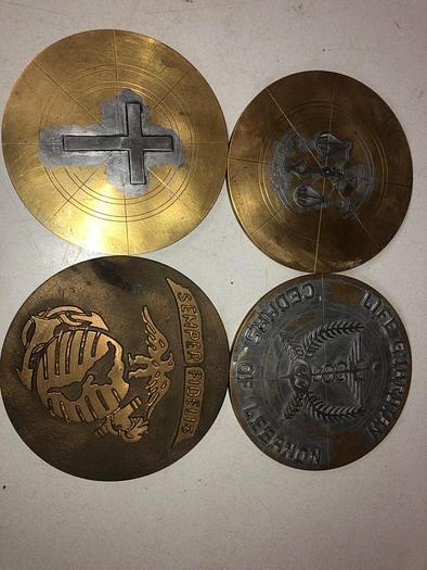 Used 3444-700 Assorted Group Lot of 50 Antique Mixed Master Brocading Templates – Steel, Bronze and Brass Material