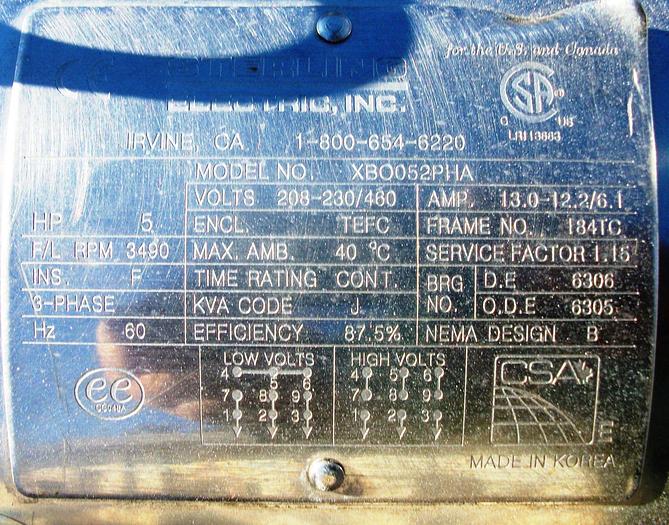 Used Pump, Centrif., 5 HP, S/st, 3" in, 2" out, Tri Clover #S739631