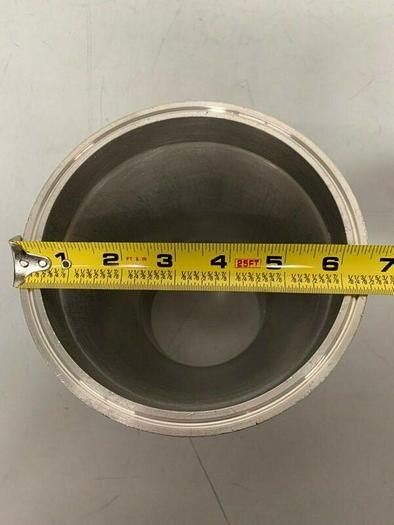 Used Stainless Steel 7" Cone Reducer w/ One Sanitary Fitting 6.5" to 4"