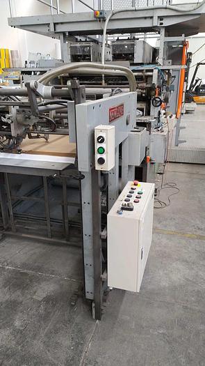 Used NEWLONG 335T+504TH - Sheet fed paper bag  machine  with top fold and twisted loop handles